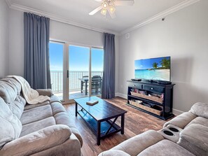 TV, DVD player, stereo