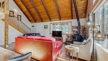 Télévision à écran plat, livres, chaßne hi-fi