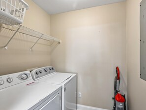 In-Unit Laundry Room w. Full-Size Washer & Dryer - Bay View Villas 107 | Waterfront, Community Pool (Tybee Island)