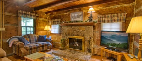 TV, fireplace, DVD player
