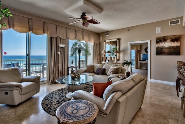 Smart TV, DVD player, video library, stereo