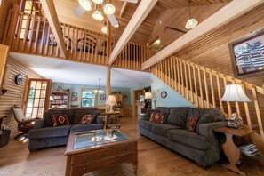 TV, fireplace, DVD player, video library