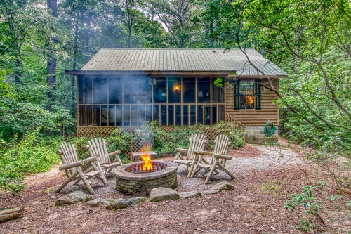 Adorable cabin w/ a hot tub, air hockey, & firepit Close to state park