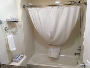 Ensemble douche/baignoire, serviettes fournies