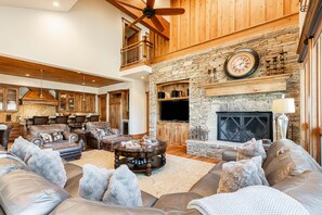 TV, fireplace, DVD player