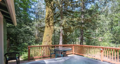 River front, hot tub, cozy cabin feel!