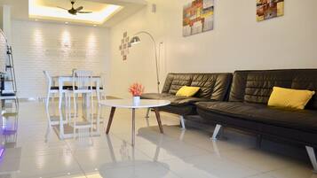 40-inch flat-screen TV with satellite channels, LED TV