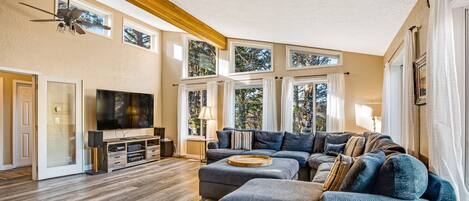 TV, DVD player, foosball, table tennis