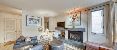 TV, fireplace, DVD player, table football