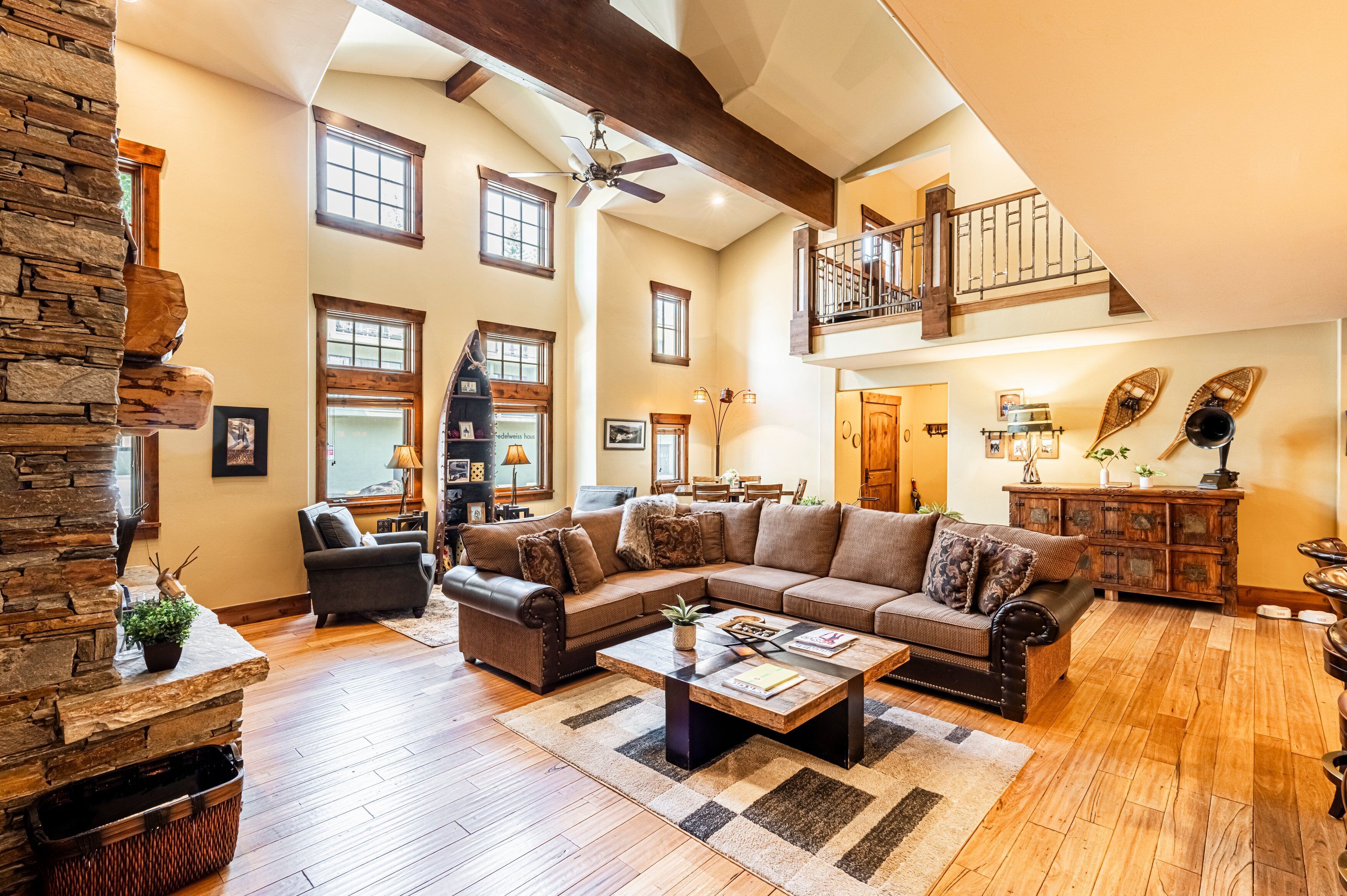 TV, fireplace, video games, stereo