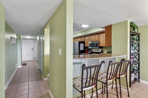Fridge, microwave, oven, stovetop - Ocean One 107 - Oceanfront 1st Floor Condo (Hilton Head Island)