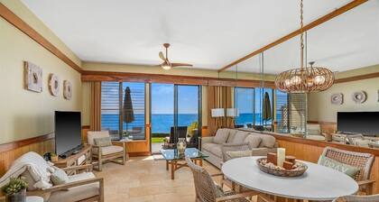 Poipu Shores 104C, 2BR Oceanfront Stadtdomizil, voll klimatisiert, Private ruhig