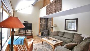 Télévision, lecteur de DVD, livres, chaîne hi-fi