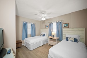 3 habitaciones, tabla de planchar con plancha, internet y ropa de cama
