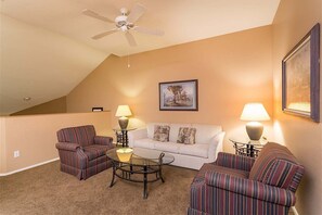 Smart TV, fireplace, DVD player, offices