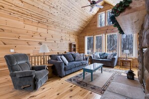 Televisión y chimenea 