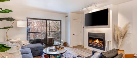 TV, fireplace, DVD player