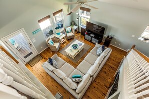 TV, DVD player, stereo