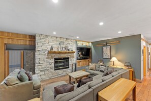 TV, fireplace, DVD player