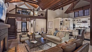 Smart TV, fireplace, video games, foosball