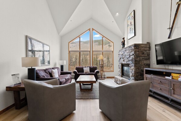 TV, fireplace, DVD player