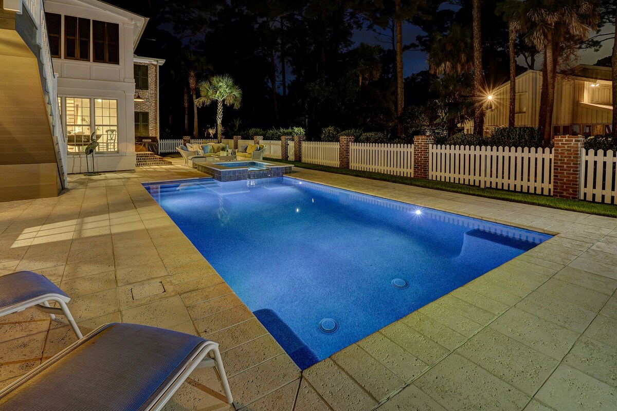 Premium DOG FRIENDLY 4th Row Ocean Sea Pines Home with a Private Pool & Spa