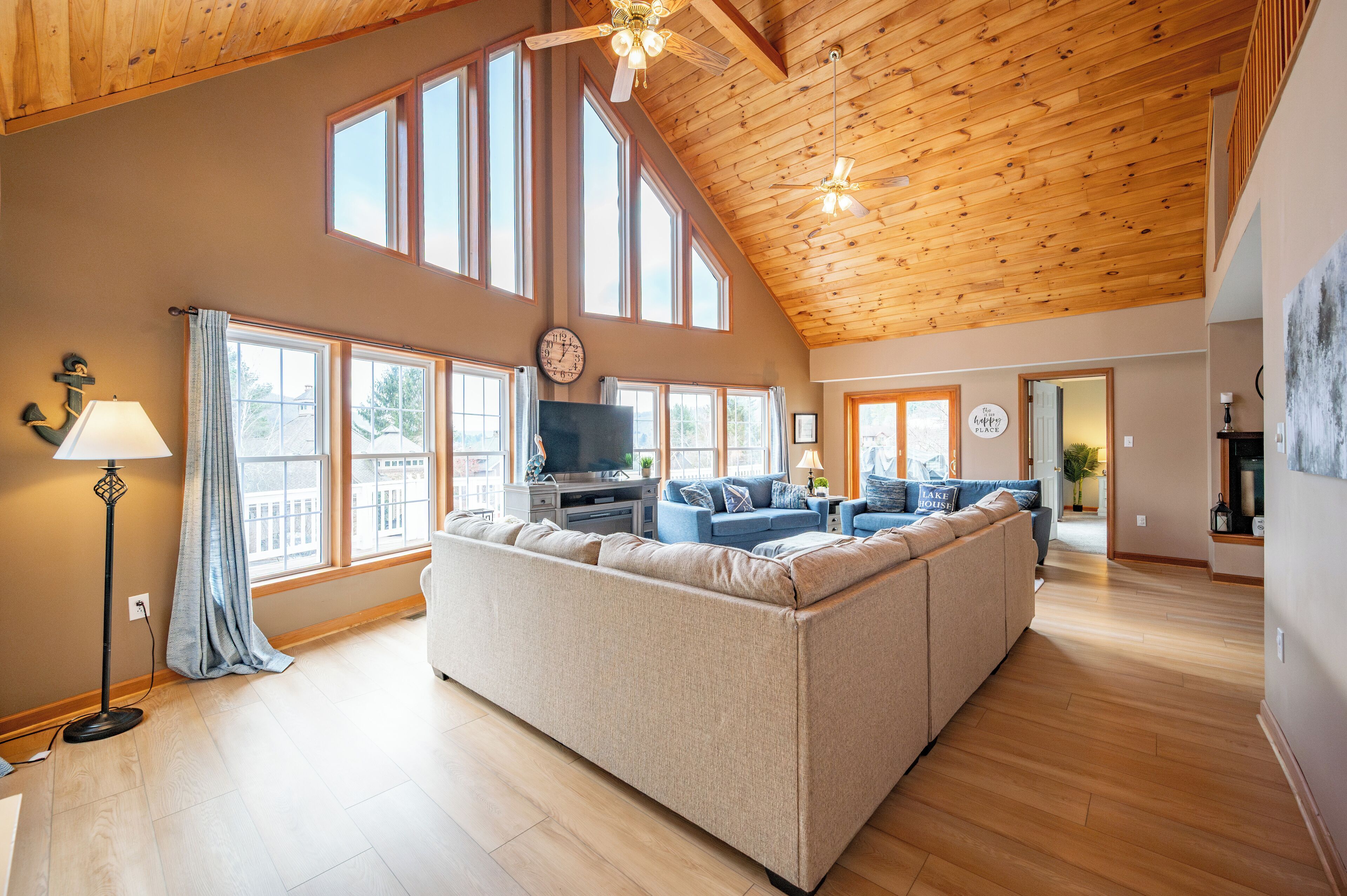 TV connectée, cheminée, lecteur de DVD