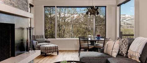 TV, fireplace, stereo