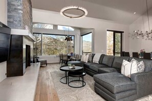 TV, fireplace, offices
