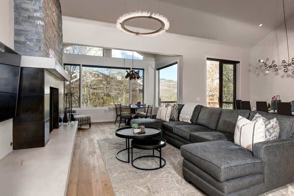 TV, fireplace, offices