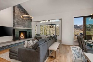 TV, fireplace, offices