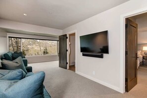 TV, fireplace, offices
