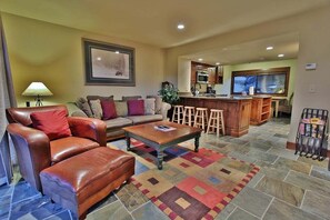 LCD TV, fireplace