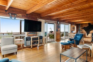 TV, DVD player, books, video library