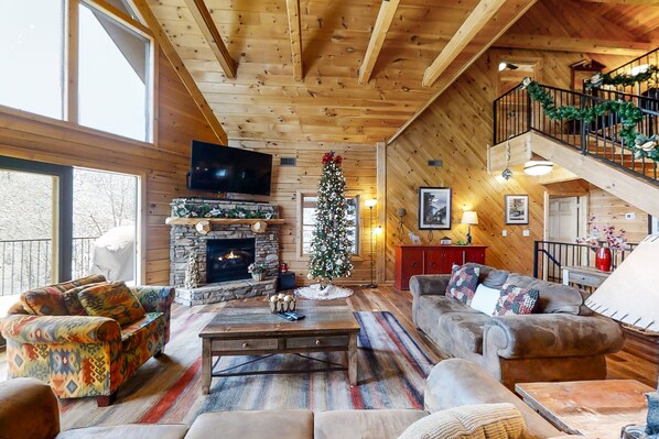 TV, fireplace, DVD player