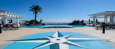 An infinity pool, a heated pool
