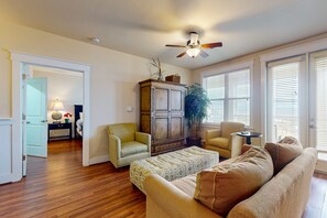 TV, DVD player, foosball