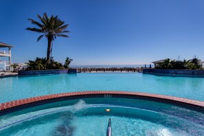 An infinity pool, a heated pool
