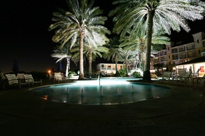 An infinity pool, a heated pool