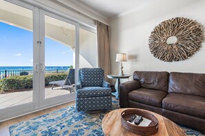 Smart TV, fireplace, DVD player, books - Beach Front Condo | Private Beach Access | Bunk room | New flooring in 2026 (Santa Rosa Beach)