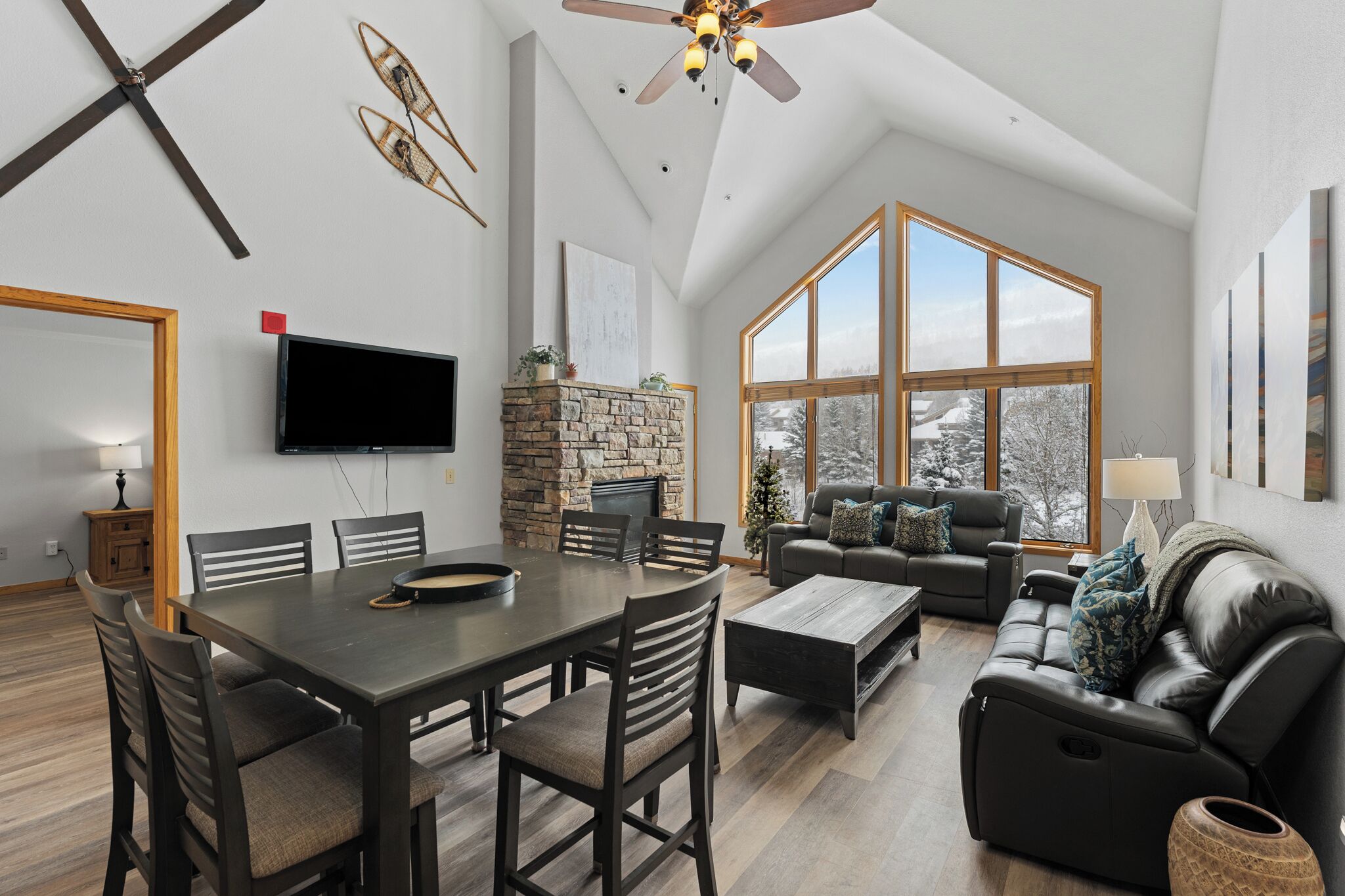 TV, fireplace, DVD player