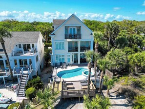 Exterior - 5 Roadrunner-Direct OCEANFRONT w/ Elevator, Pool & Spa. Amazing Ocean Views. (Hilton Head Island)