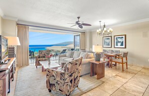 TV, DVD player, stereo