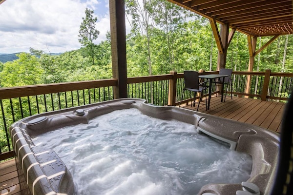 Hot tub on lower deck