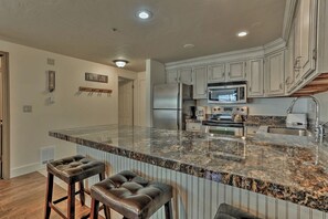Kitchen bar seating for three
