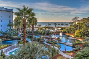 Indoor pool, a heated pool - 1303 SeaCrest - 3rd Floor - Gorgeous Ocean Views & Walk to Shopping & Dining (Hilton Head Island)