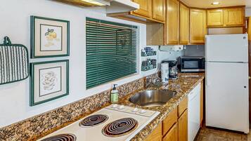 Fridge, microwave, stovetop, dishwasher