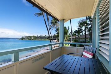 This second story condo has a lanai overlooking Napili Bay Beach