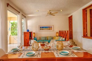 Interior - Spacious and serene, beachfront condo with AC, WiFi, onsite restaurant, pool! (Akumal)