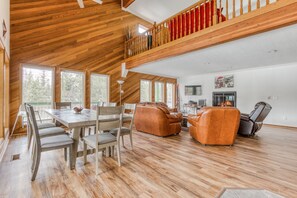 TV, fireplace, DVD player, video library